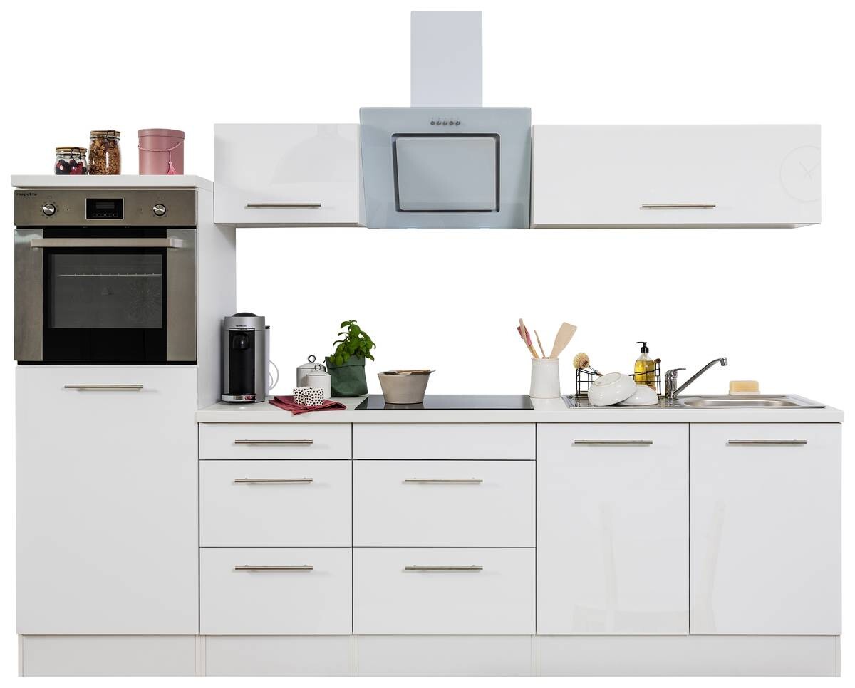 Respekta Küchenblock Amanda weiß Hochglanz B/H/T: ca. 270x200x60 cm