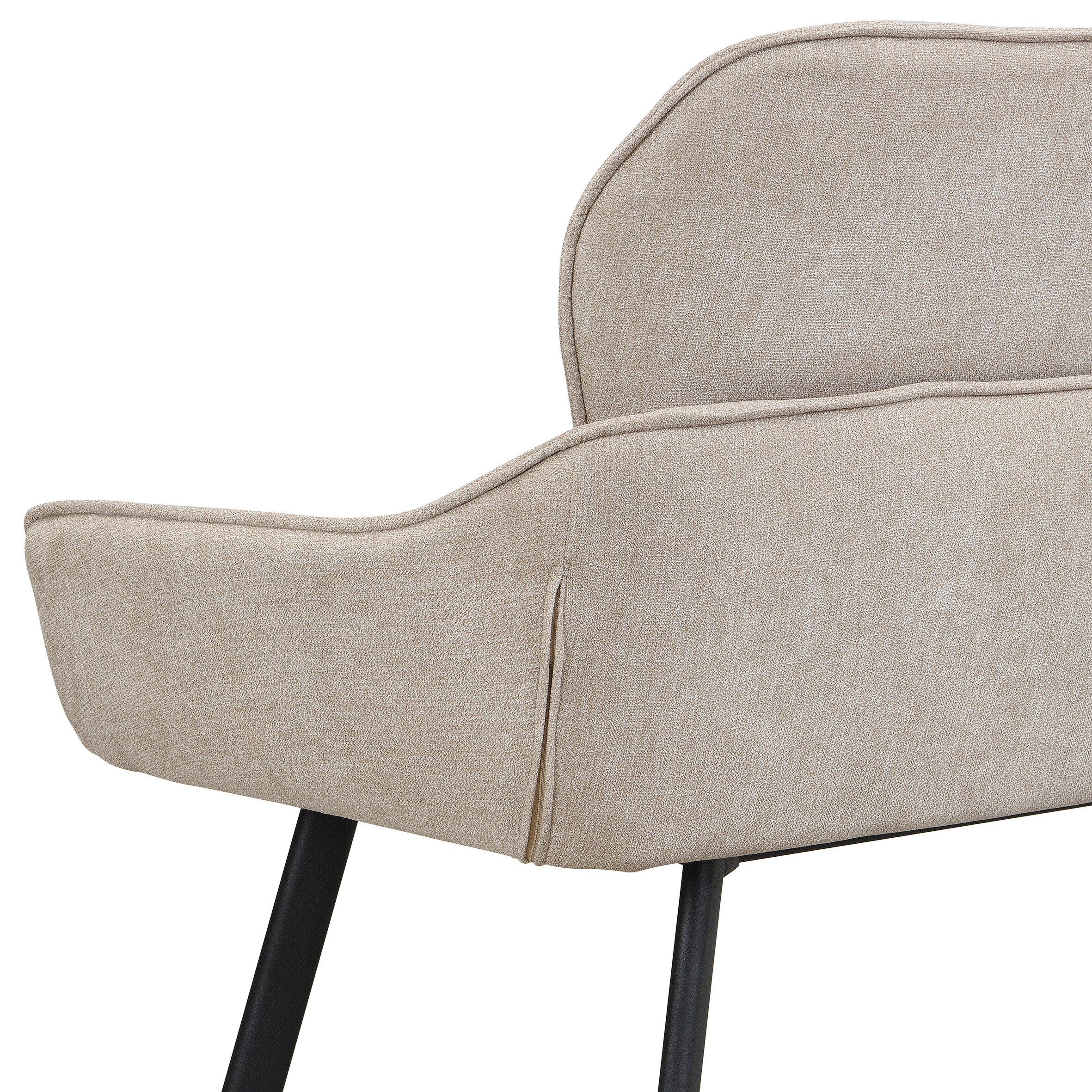 Sitzbank RICO schwarz taupe Metall Stoff B/H/T: ca. 140x90x62 cm