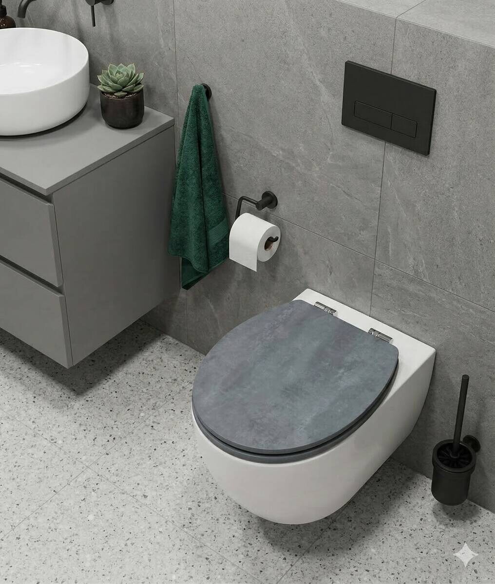 POCOline WC-Sitz Betonoptik MDF
