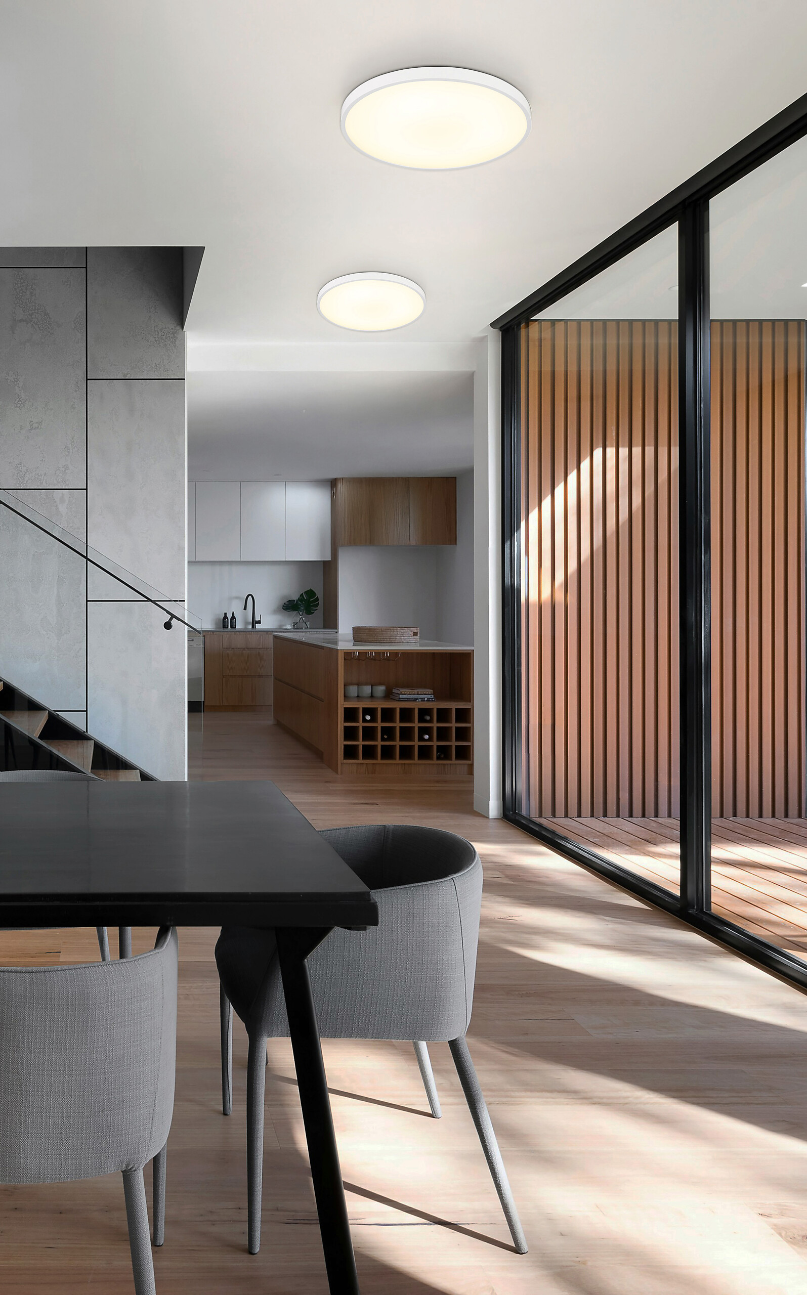 GLOBO Deckenleuchte weiß Opal Kunststoff H/D: ca. 3,55x23 cm 1 Brennstellen