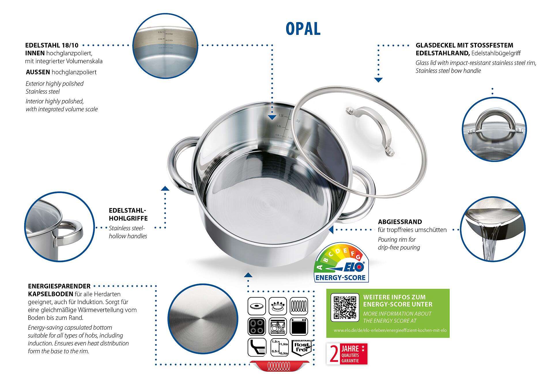 ELO Basic Fleischtopf silber Edelstahl D: ca. 16 cm ELO Basic Fleischtopf silber Edelstahl D: ca. 16 cm