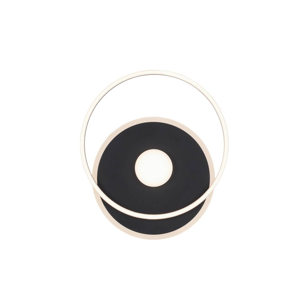 Just Light LED-Deckenleuchte DOMINO 15046-18 schwarz weiß Metall Kunststoff B/H/T: ca. 39,5x6,8x45 cm 1 Brennstellen