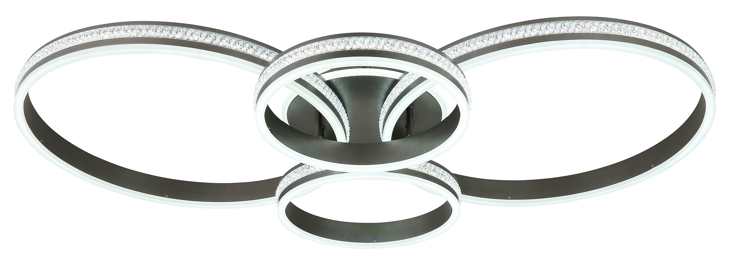 GLOBO Deckenleuchte Grouni titanfarbig klar Aluminium Metall B/H: ca. 106x13,7 cm 1 Brennstellen