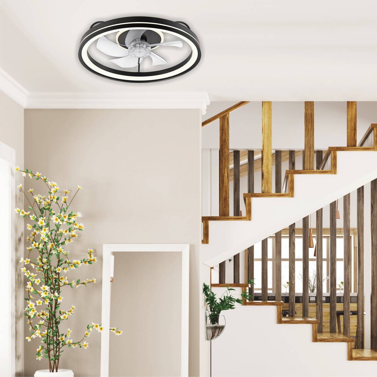 Lamkur LED-Deckenventilator Falco schwarz H/L: ca. 17x50 cm max. 40 W