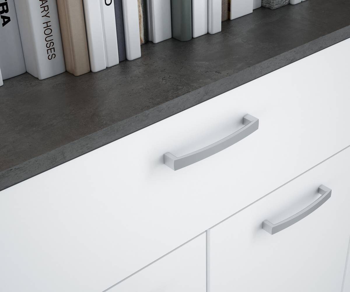 Kommode Beton dunkel Optik weiß B/H/T: ca. 139x121x35 cm