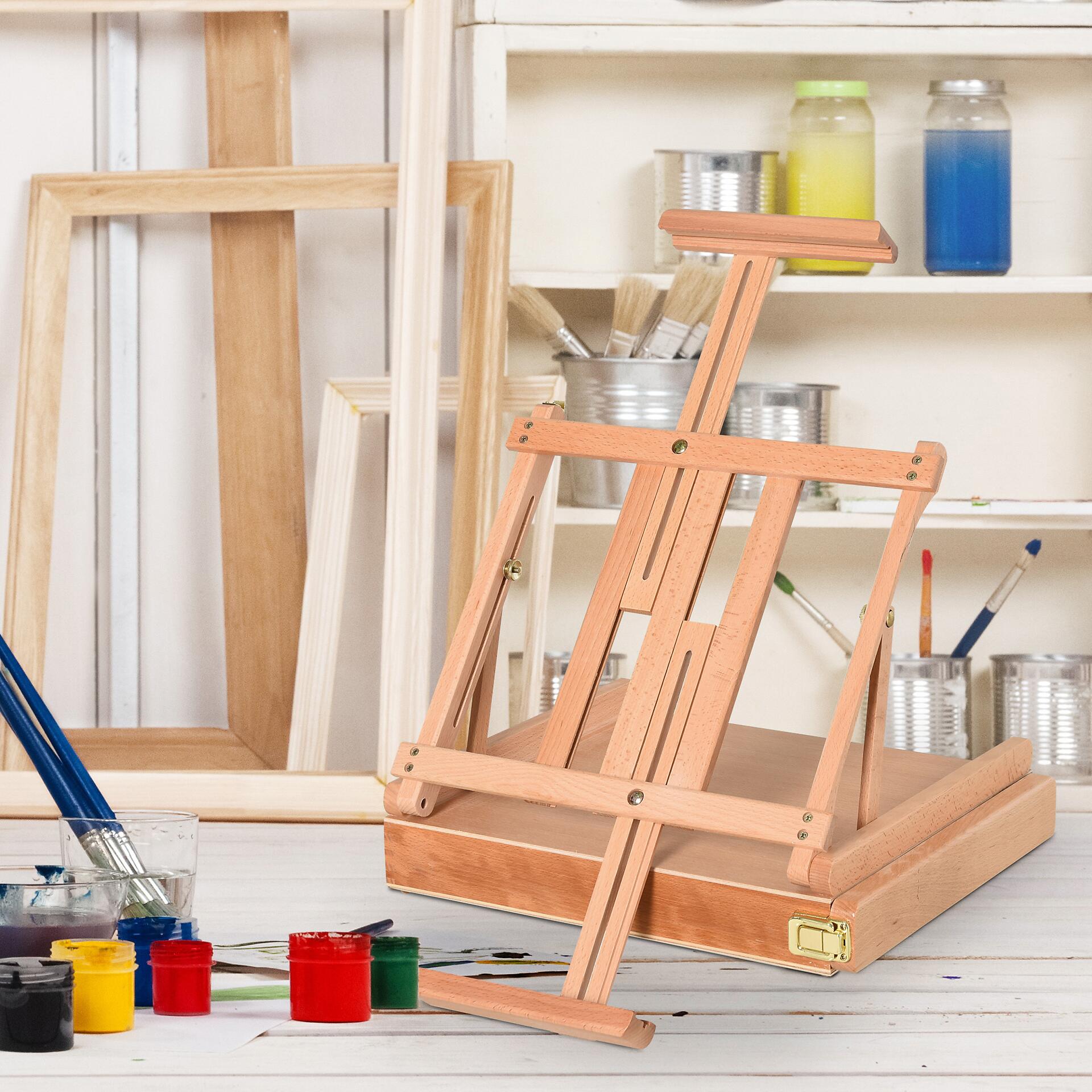 HOMCOM Staffelei natur Edelstahl B/H/L: ca. 36x42x12,5 cm