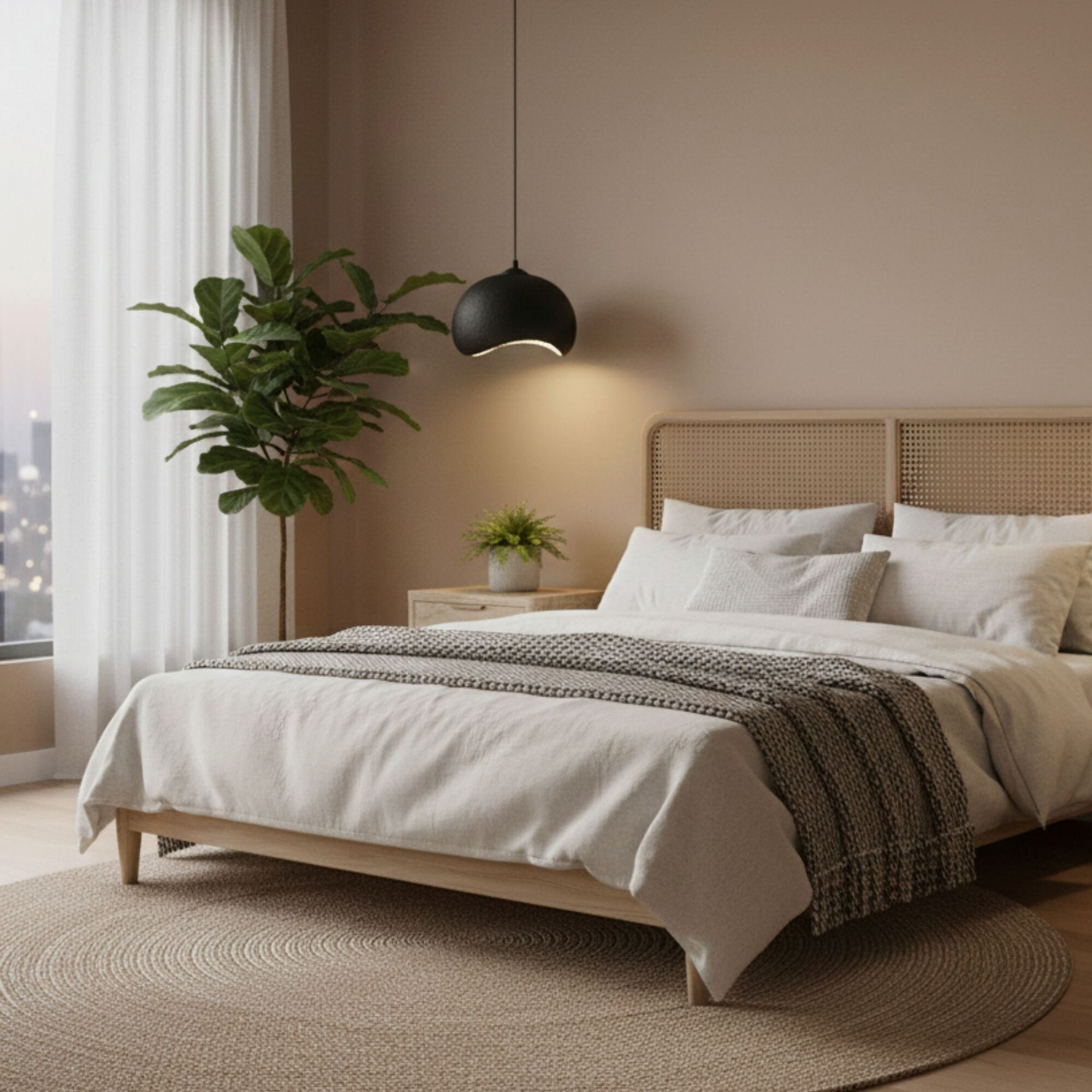 Opviq Pendelleuchte Yontu-15850-A schwarz Polyester-Mischgewebe Metall B/H/L: ca. 29x120x34 cm E27 1 Brennstellen