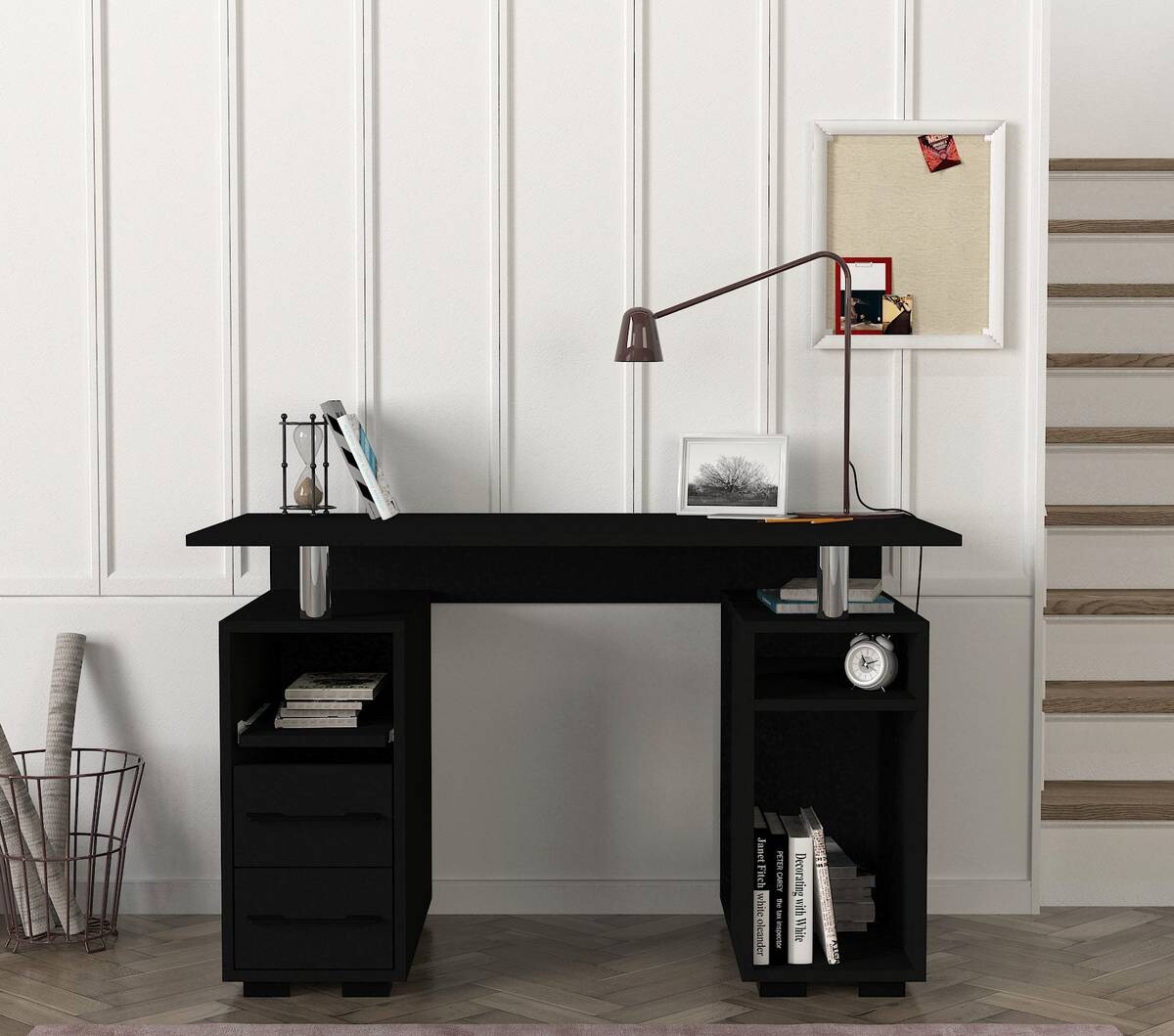 Schreibtisch Bello schwarz B/H/T: ca. 120x74x60 cm