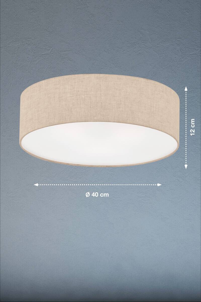 Fischer & Honsel Deckenleuchte 20052 sand Leinen H/D: ca. 12x40 cm E14 3 Brennstellen