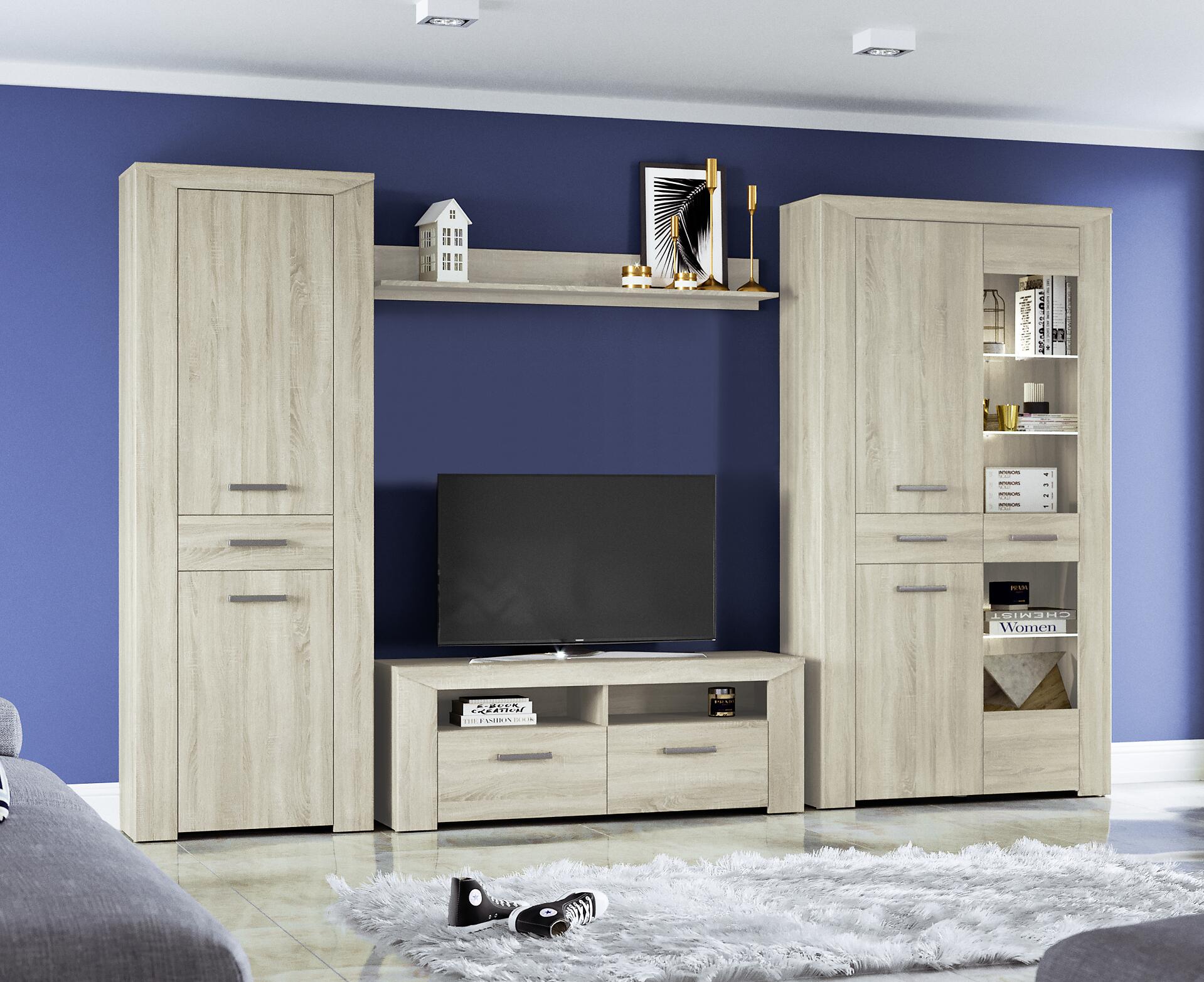 Vitrine Lorenzo Eiche Sonoma Nachbildung B/H/T: ca. 105x197x38 cm