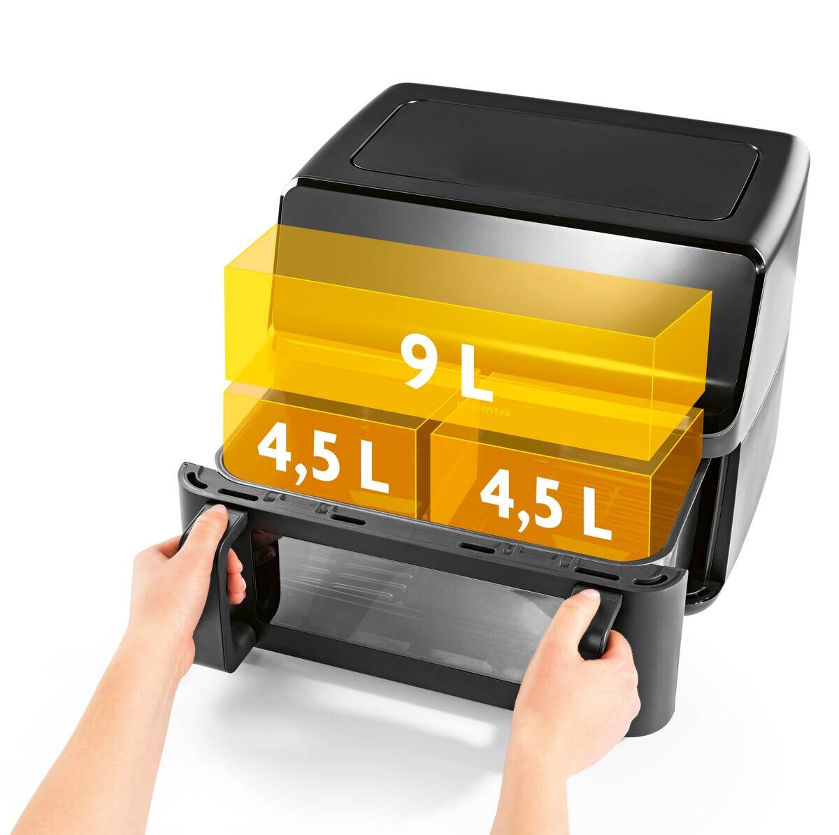 Rachs KOCHWERK Heißluftfritteuse 14349 schwarz Kunststoff B/H/L: ca. 37,5x38x30 cm ca. 9 l