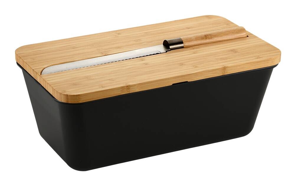 Kesper Brotbox schwarz Bambus B/H/L: ca. 20x15,5x34,8 cm