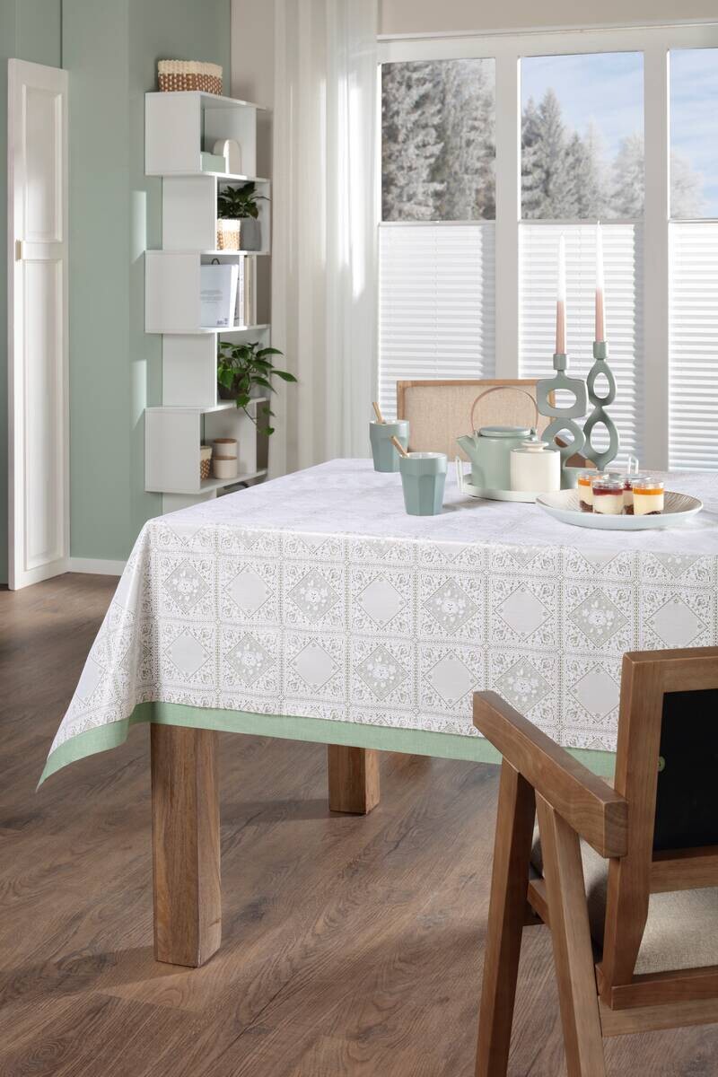 Milano Abwaschbarer Tischbelag Vintage weiß B: ca. 140 cm