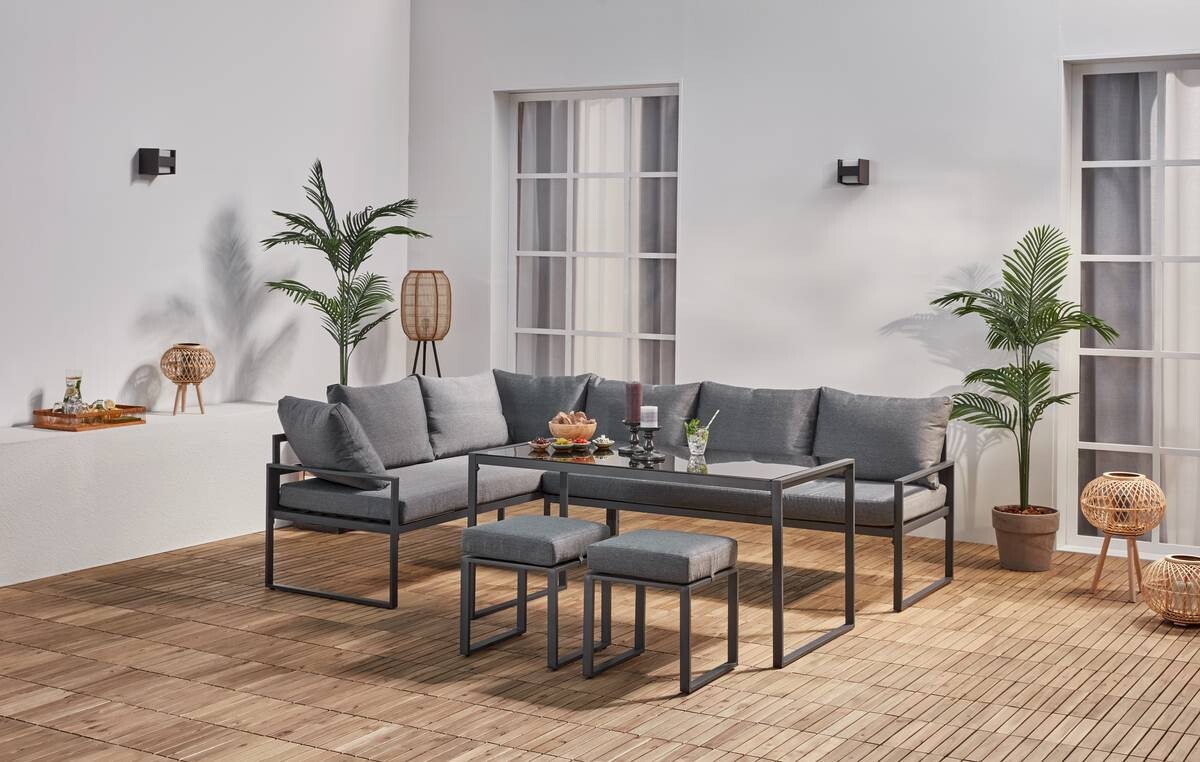 POCOline Loungeset Madrid anthrazit Stahl