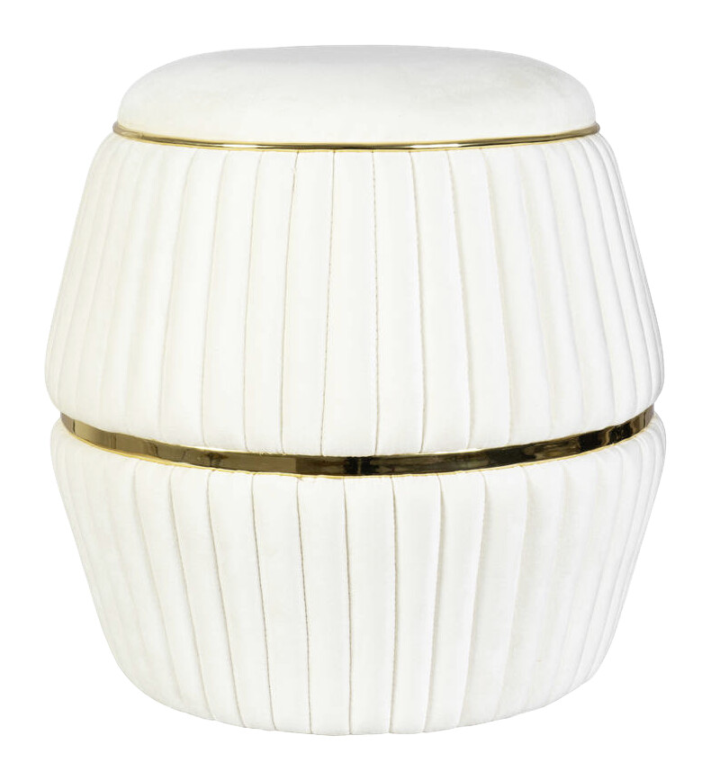 360 Living Hocker Doric 200 elfenbein gold H/D: ca. 53x51,5 cm