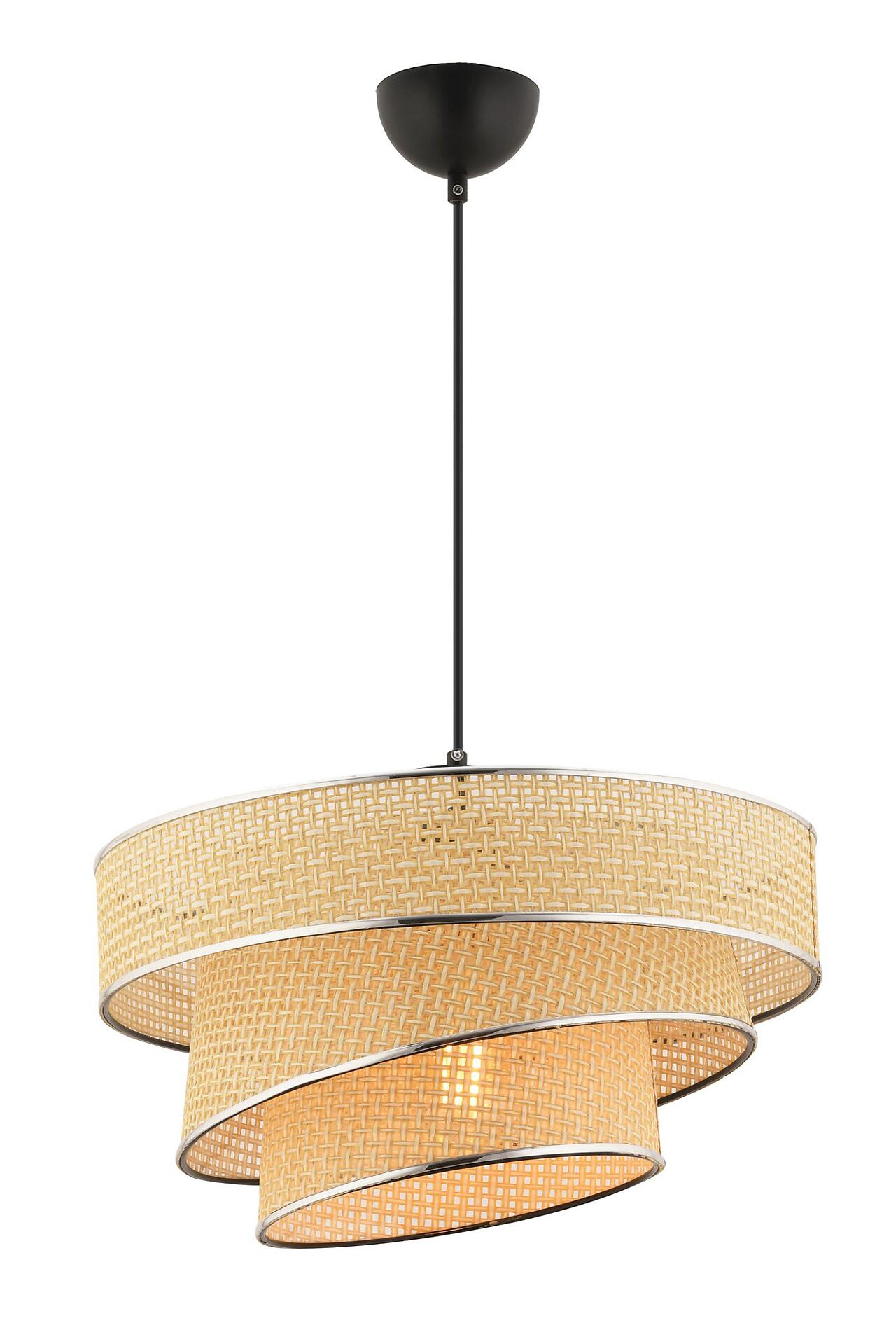 Opviq Pendelleuchte Couper kamel Baumwolle Metall B/H/L: ca. 40x72x40 cm E27 1 Brennstellen