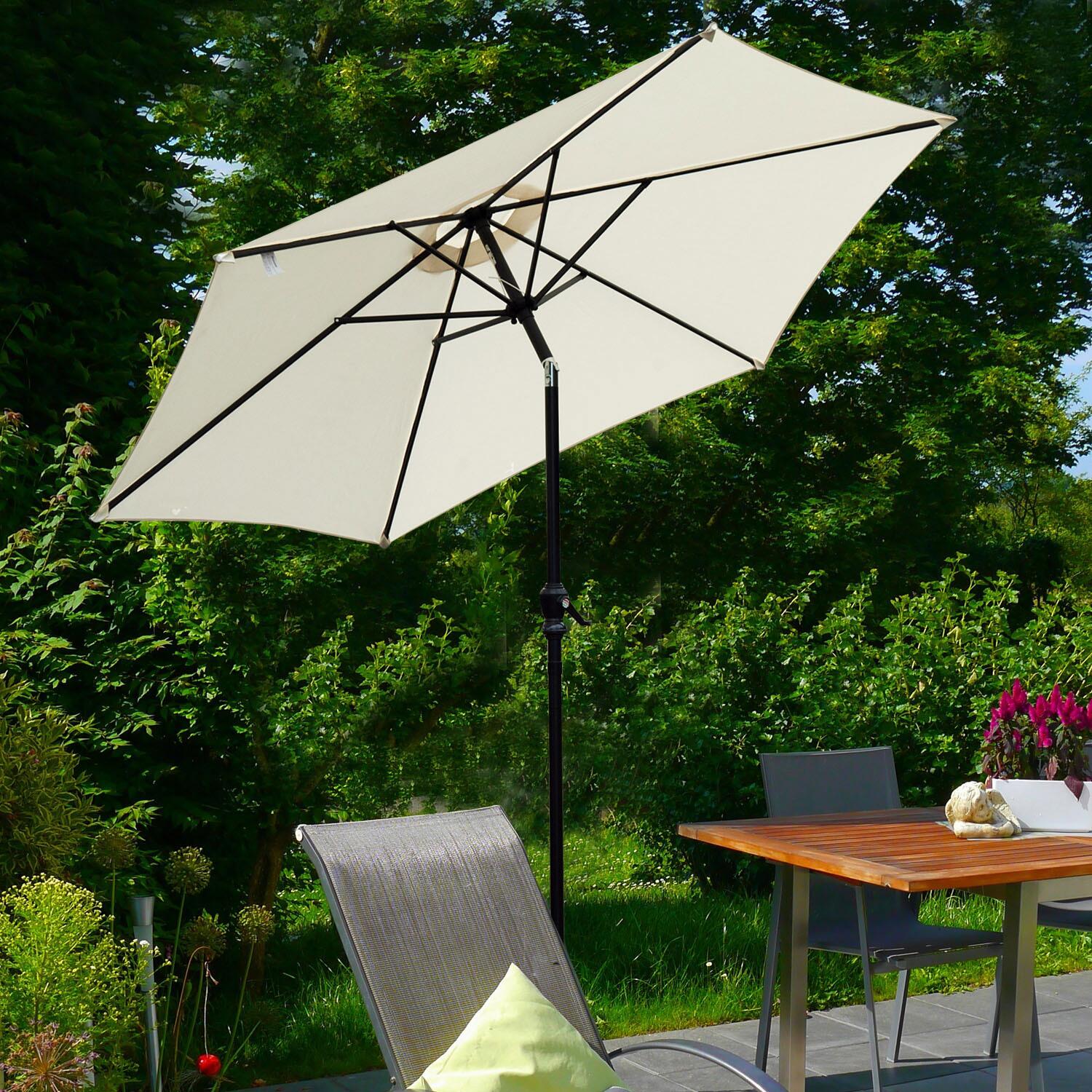 Outsunny Sonnenschirm beige Aluminium B/H/L/S/D: ca. 260x235x260x3,8x270 cm