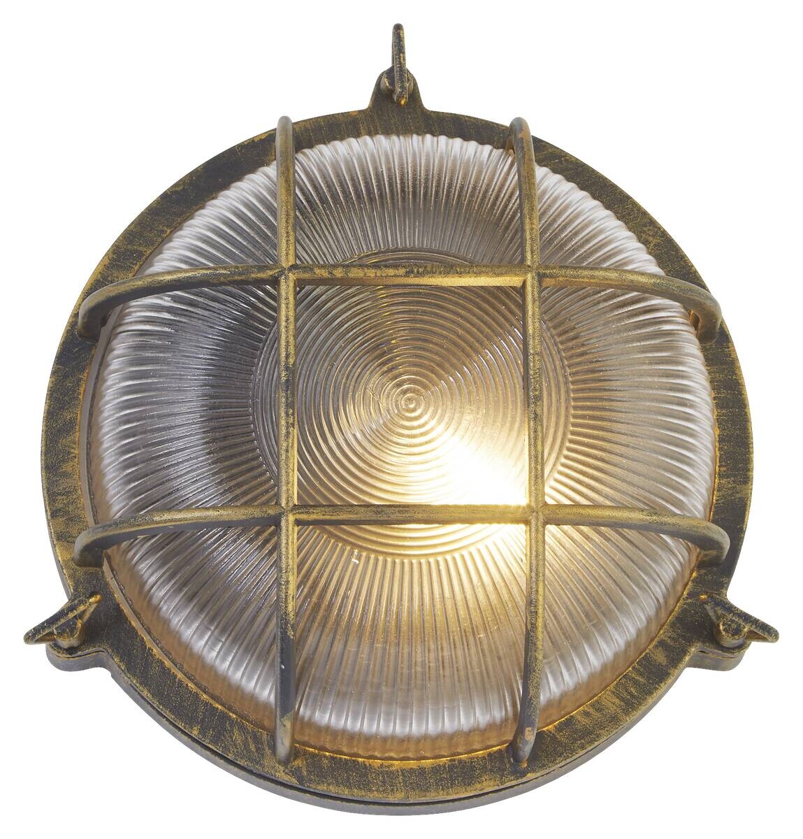 Searchlight Außenleuchte Bulkhead schwarz transparent Stahl Glas B/H/T: ca. 11x26,5x11 cm E27 1 Brennstellen