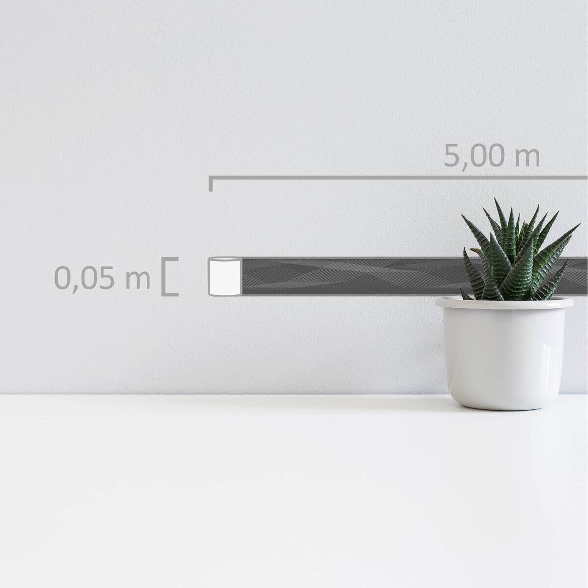 A.S.Creation Bordüre schwarz grau B/H/D: ca. 5x500x6,5 cm