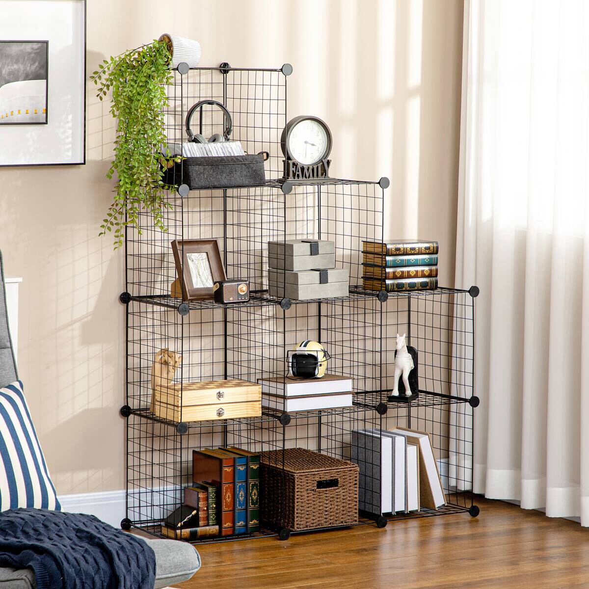 HOMCOM Regal schwarz Kunststoff B/H/L: ca. 35x35x35 cm