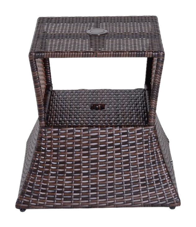 Outsunny Gartentisch braun Metall B/H/L: ca. 54x55x54 cm