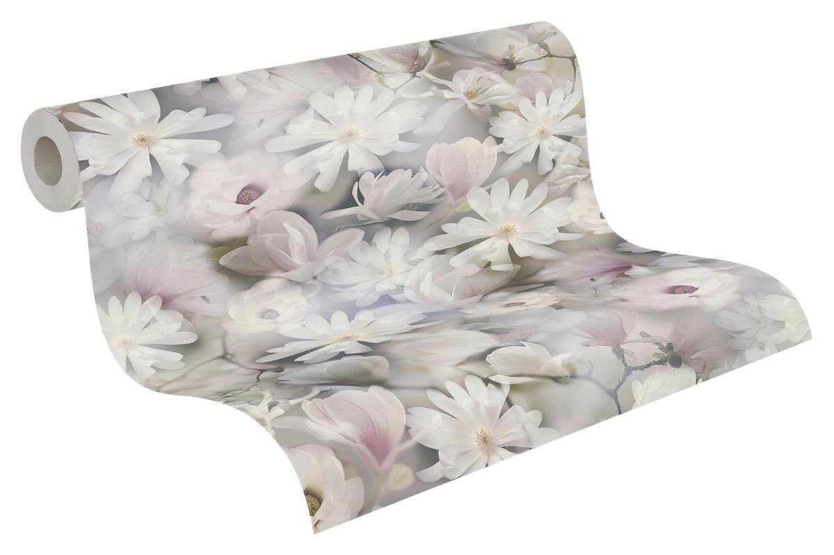 A.S.Creation Vliestapete Floral Floral violett grün grau B/H: ca. 0,53x10,05 cm