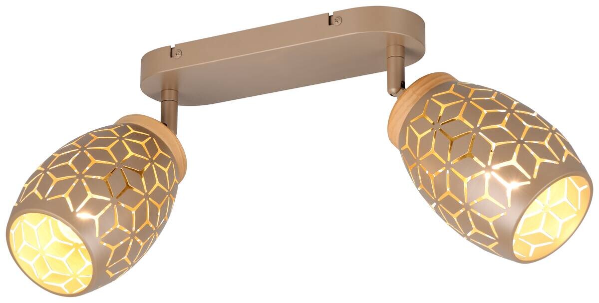 Reality Leuchten Spots Bidar kaffee gold Metall B/H/L: ca. 28x27x12 cm E14 2 Brennstellen