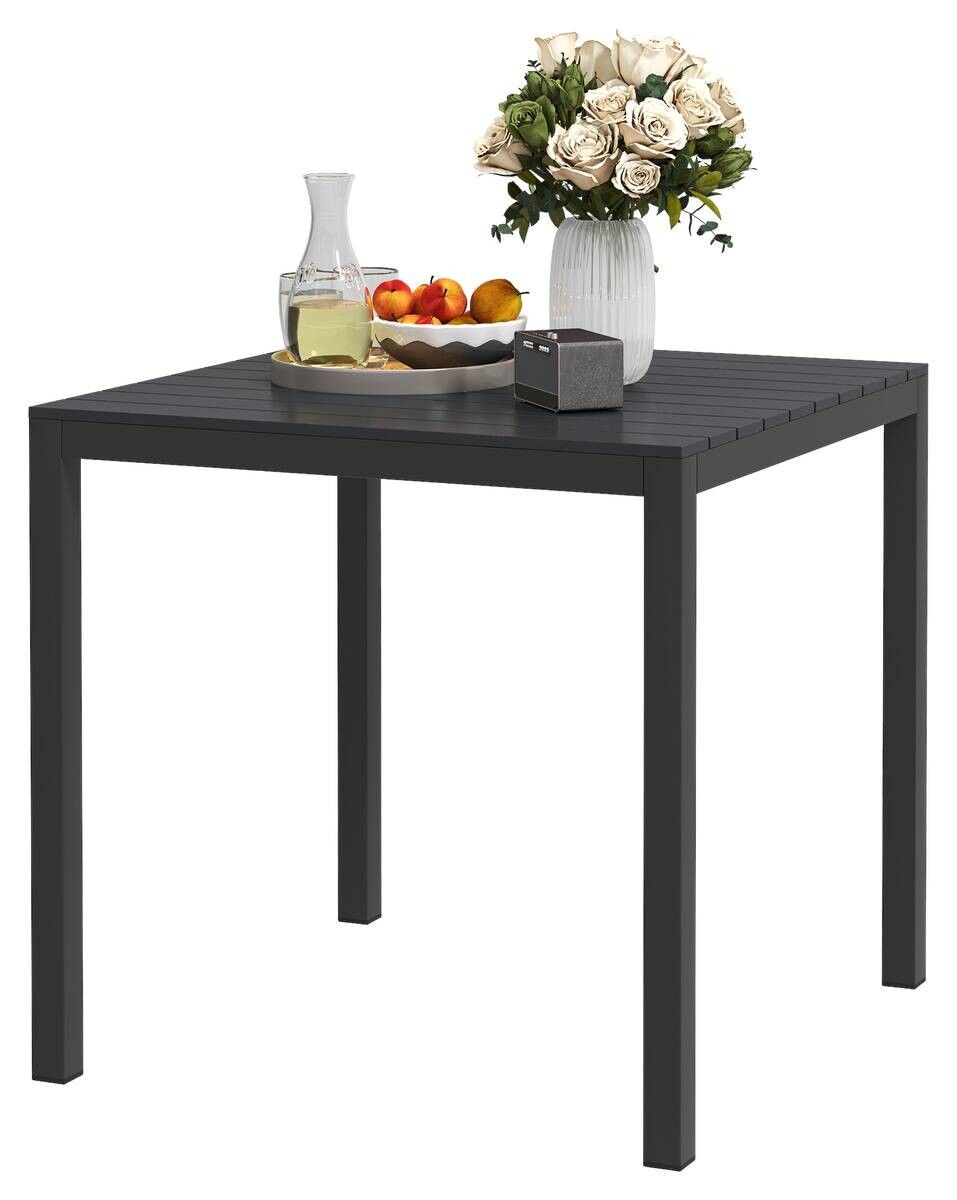 Outsunny Gartentisch schwarz Kunststoff B/H/L: ca. 73x72x73 cm