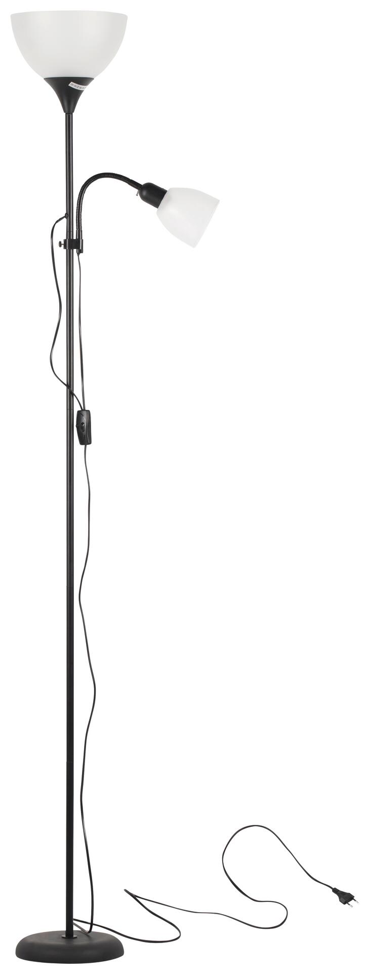 Sensation Deckenfluter Biro Promo schwarz weiß Metall Kunststoff H: ca. 180 cm E27 2 Brennstellen