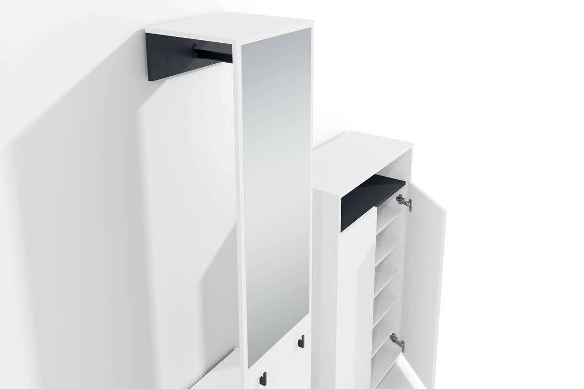 Garderobe Lyon weiß schwarz B/H/T: ca. 70x115x33,5 cm