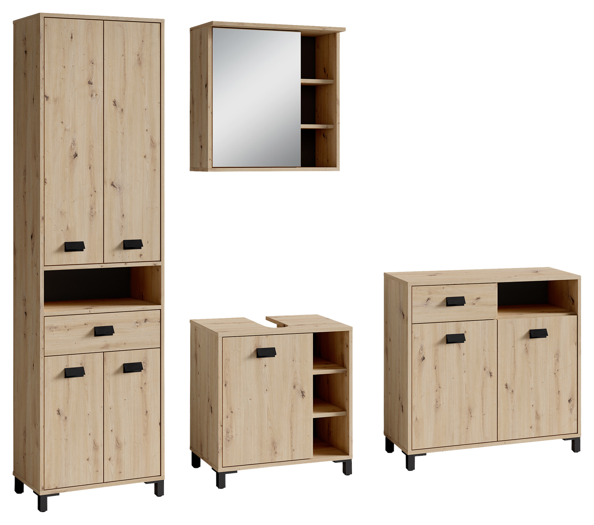 Badezimmer-Set WELLNESS, Set 4-tlg. Eiche Badezimmer-Set WELLNESS, Set 4-tlg. Eiche