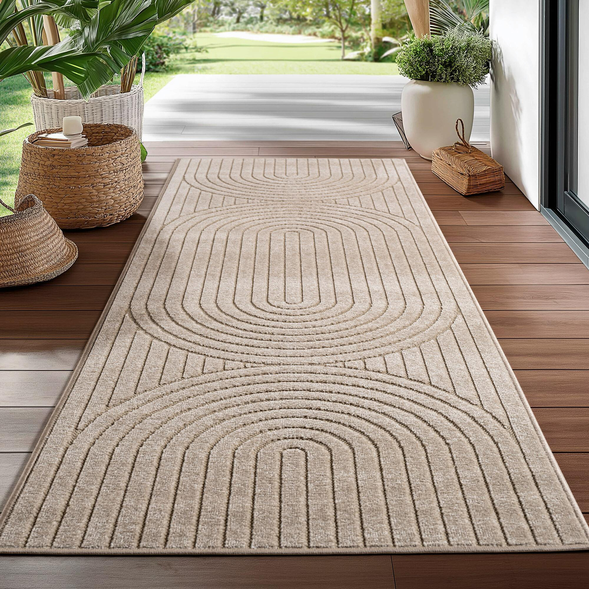 Ayyildiz In-/Outdoor-Teppich NOVA beige B/L: ca. 80x250 cm