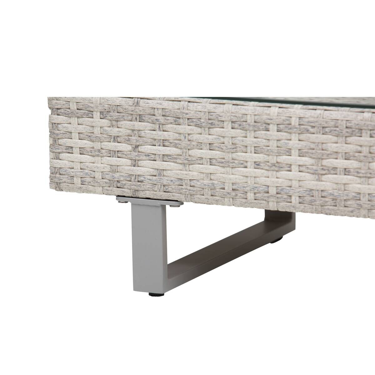 Outsunny Sitzgruppe grau Edelstahl B/H/L: ca. 69x196x59 cm