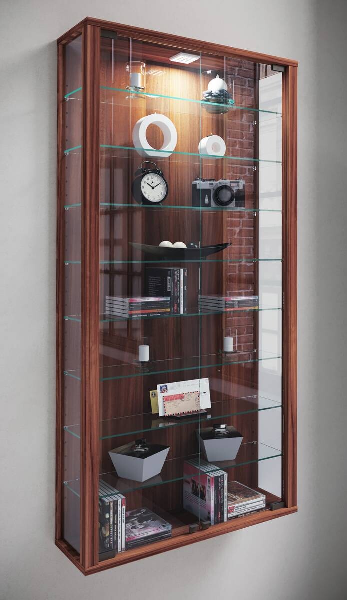 Vitrine Vitrosa Maxi nussbaum Nachbildung Holzwerkstoff Glas B/H/T: ca. 59x113x18 cm