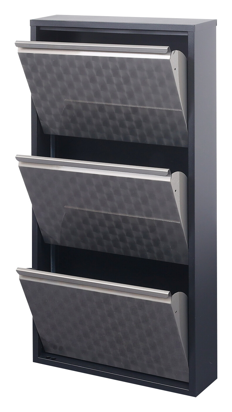 Schuhkipper Clip silber lackiert Optik anthrazit B/H/T: ca. 50x105x13,5 cm