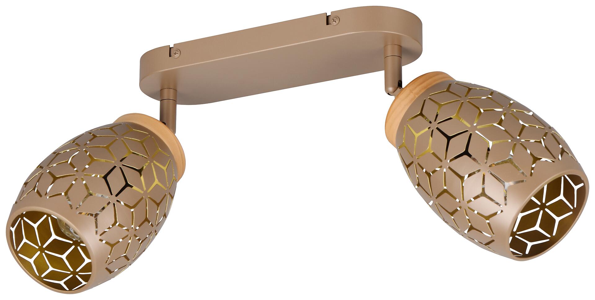 Reality Leuchten Spots Bidar kaffee gold Metall B/H/L: ca. 28x27x12 cm E14 2 Brennstellen