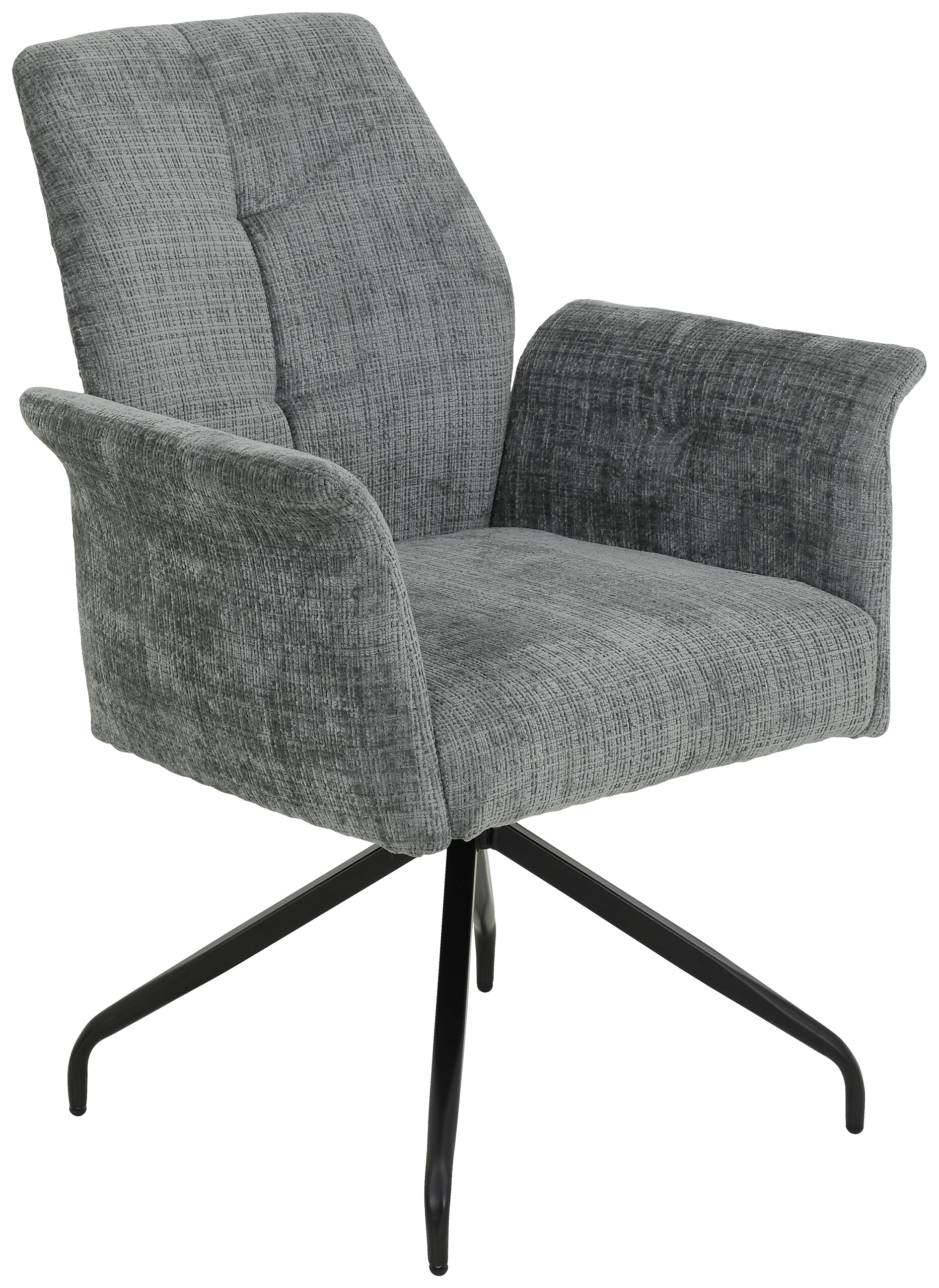 Armlehnstuhl Viktoria hellgrau Microfaser Webstoff B/H/T: ca. 71x93x68 cm