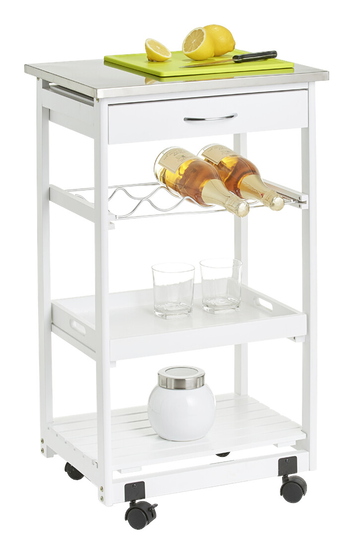 Zeller Küchenrollwagen weiß MDF B/H/L: ca. 37x82x47 cm