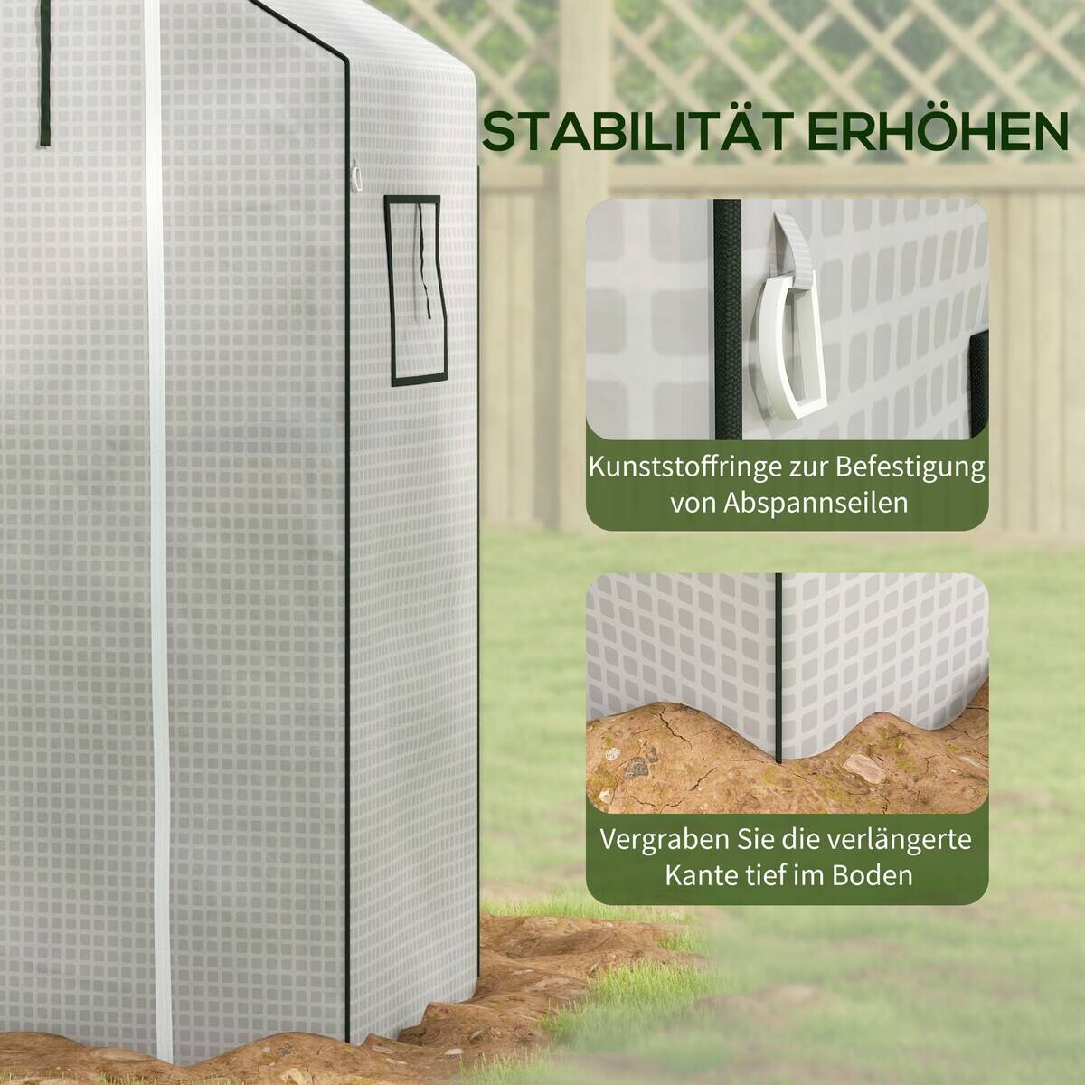 Outsunny Ersatzfolie weiß Kunststoff B/H/L: ca. 73x190x140 cm