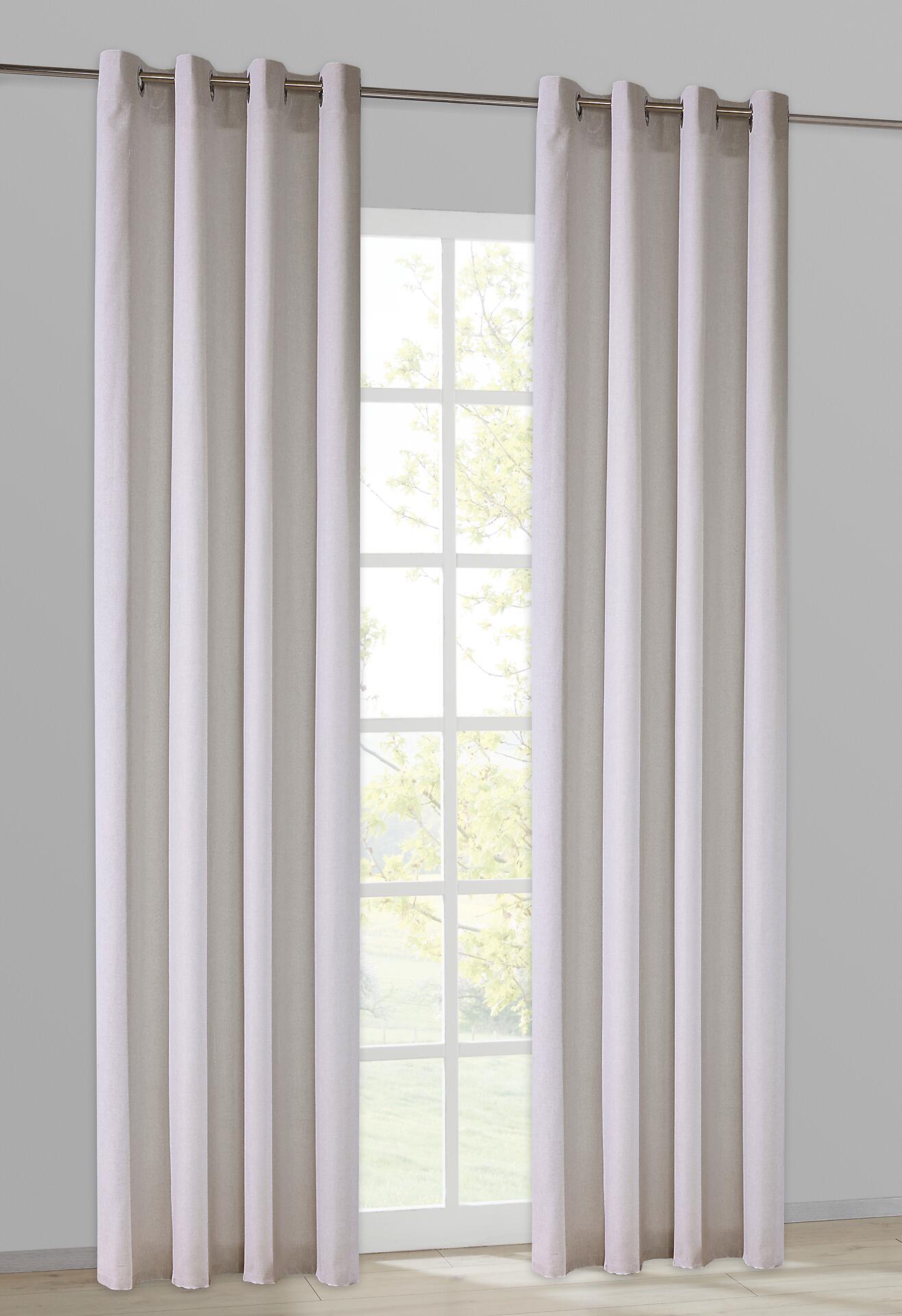 Ösenvorhang Sevilla sand B/L: ca. 135x245 cm