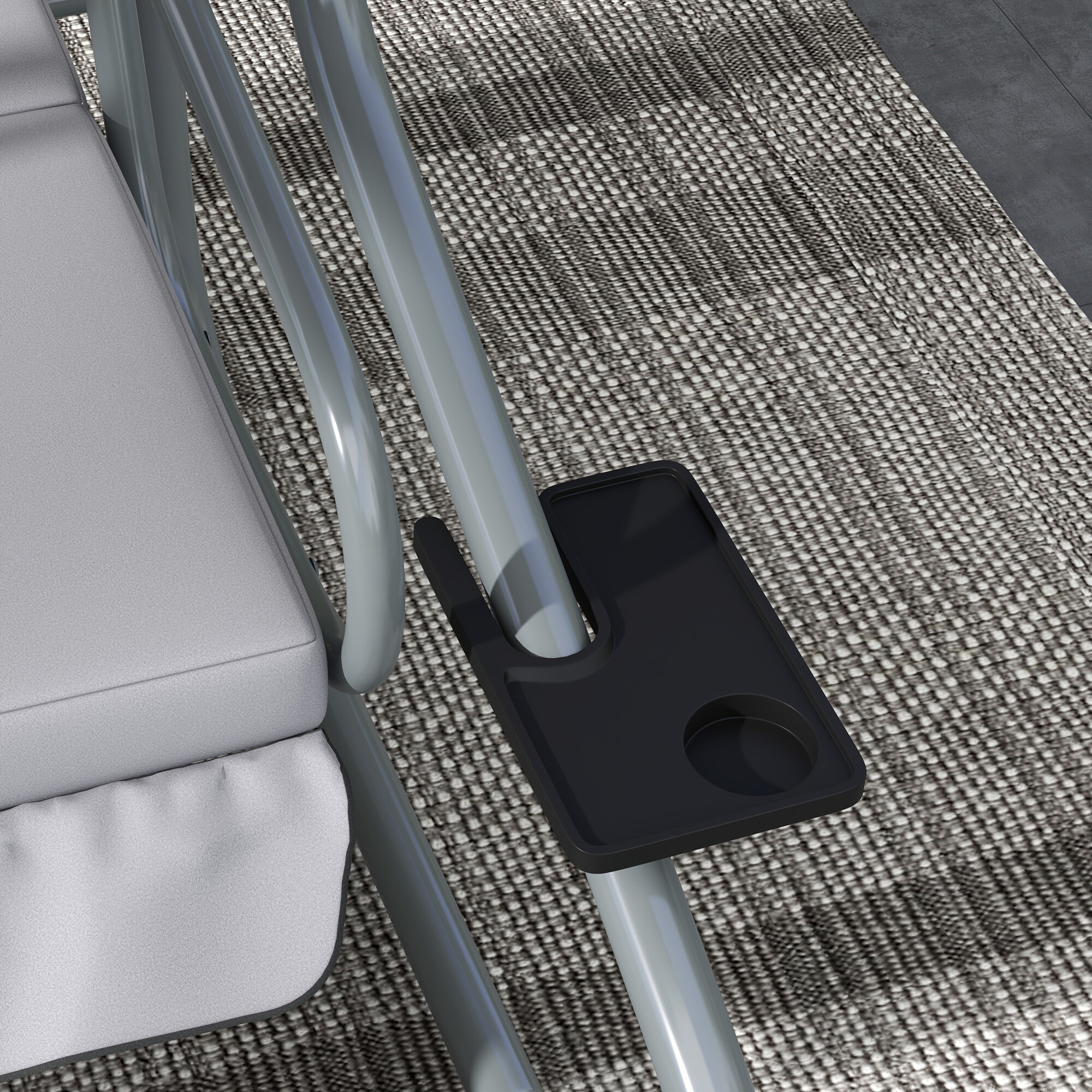 Outsunny Hollywoodschaukel hellgrau Polyester-Mischgewebe B/H/L: ca. 120x164x200 cm