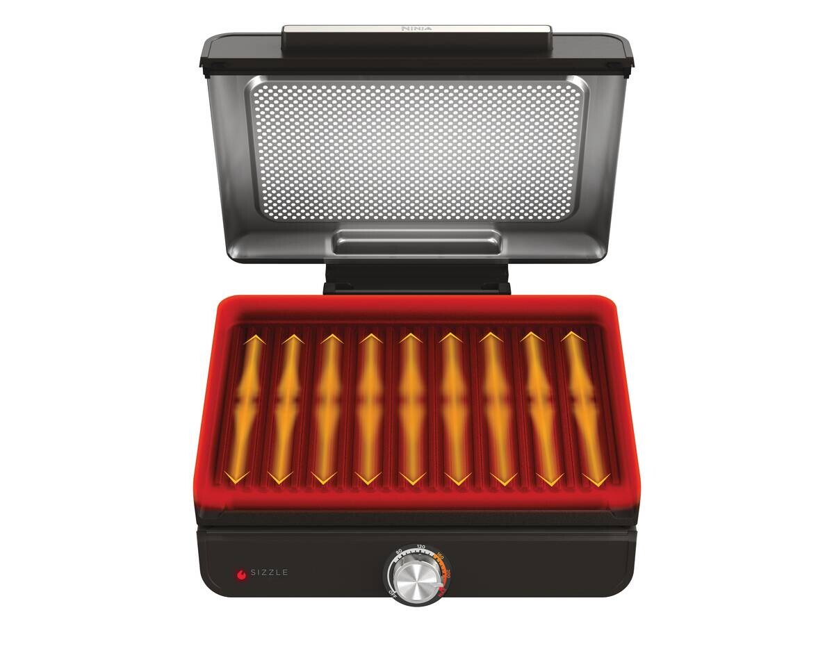 Ninja Grillplatte schwarz Edelstahl Aluminium B/H/L: ca. 7x13x37,5 cm