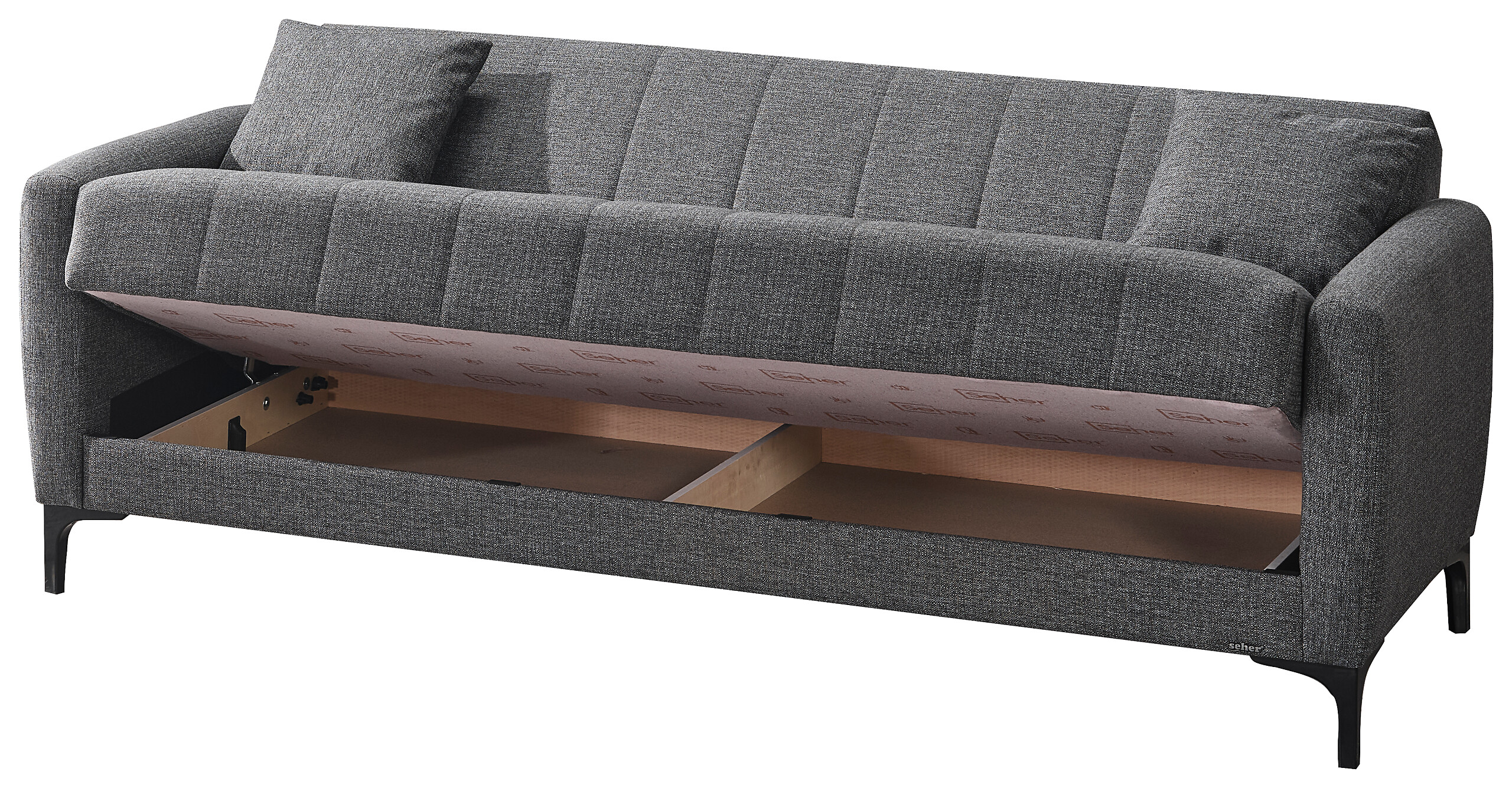 Schlafsofa Rovigo anthrazit Microfaser B/H/T: ca. 214x84x83 cm