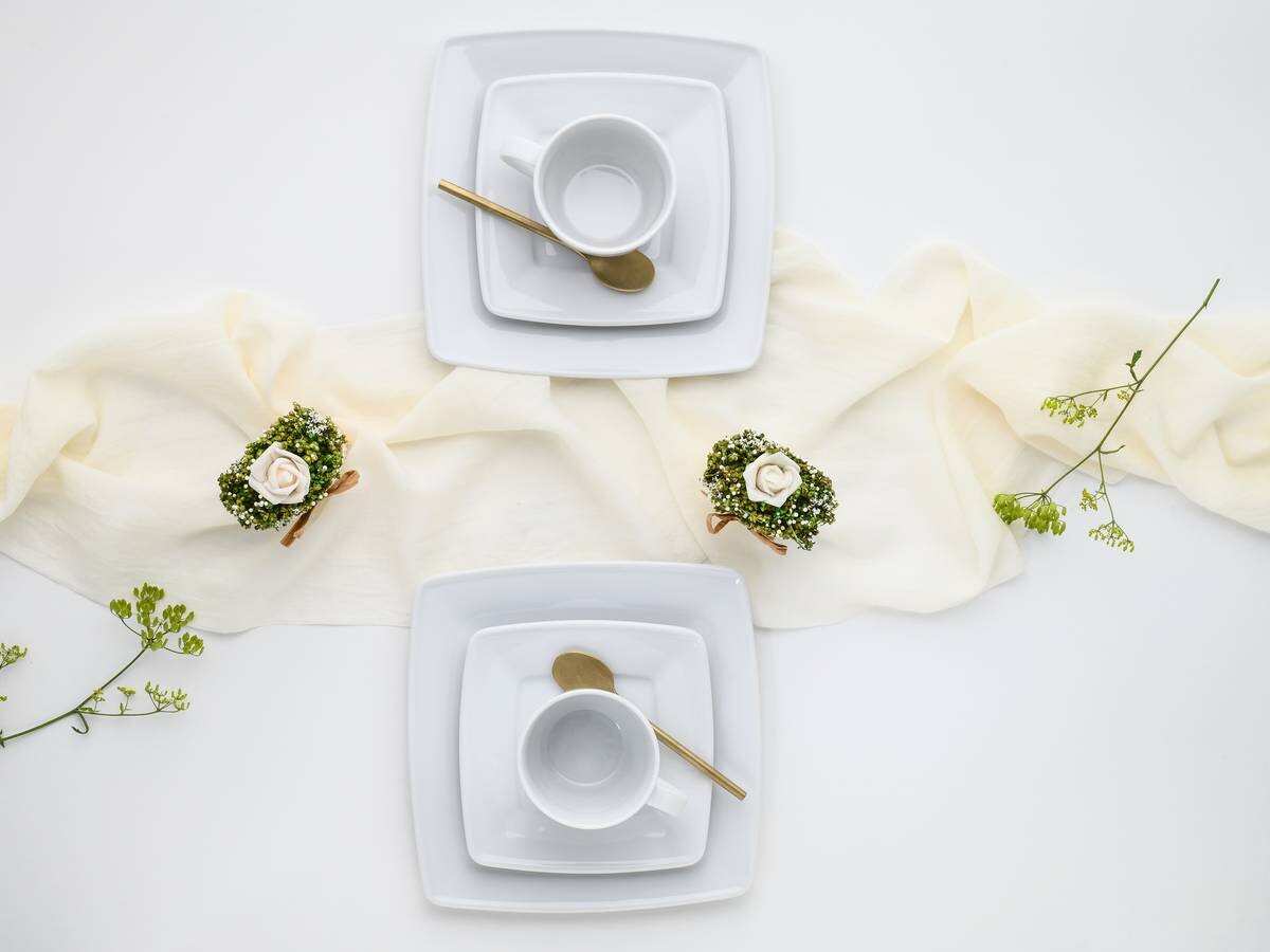 CreaTable Kaffeeservice Victoria weiß Porzellan 18 tlg.