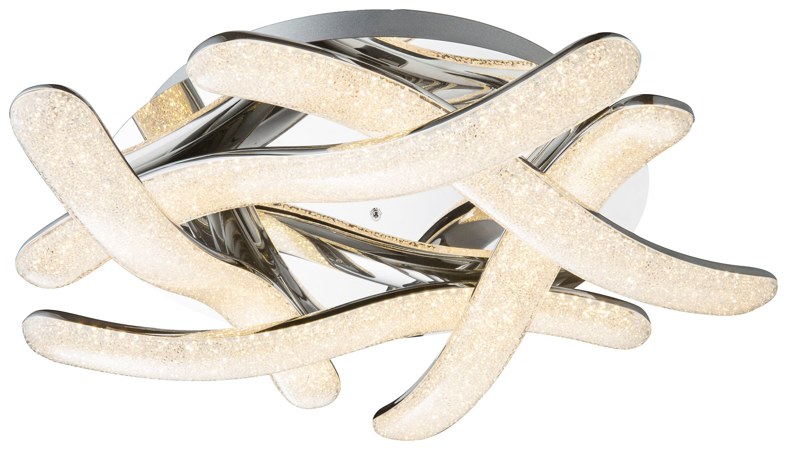 POCOline LED-Deckenleuchte Lio Chrom Metall Acryl B/H/L: ca. 54x11,5x54 cm