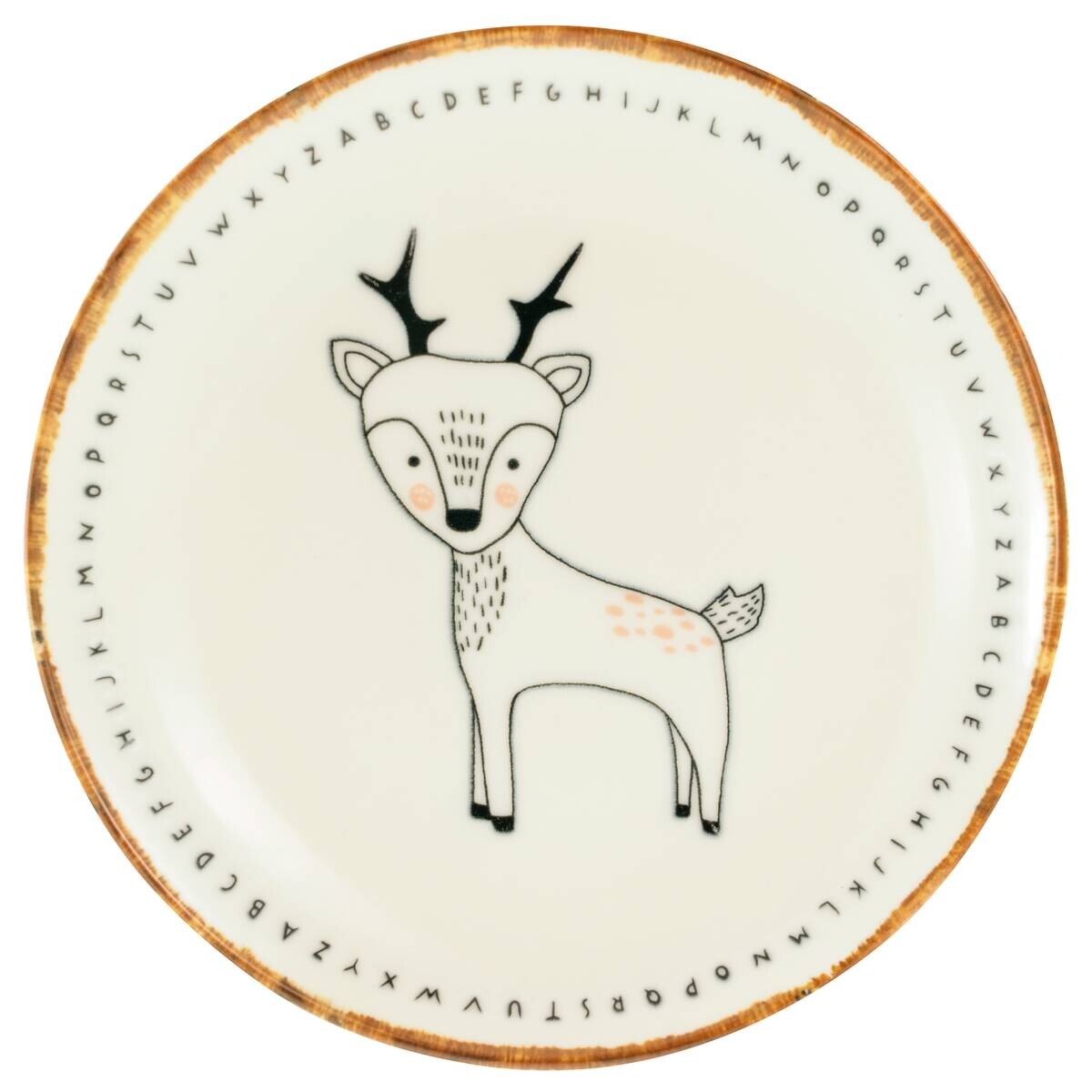 CreaTable Tellerset Freunde des Waldes beige Steinzeug D: ca. 21 cm