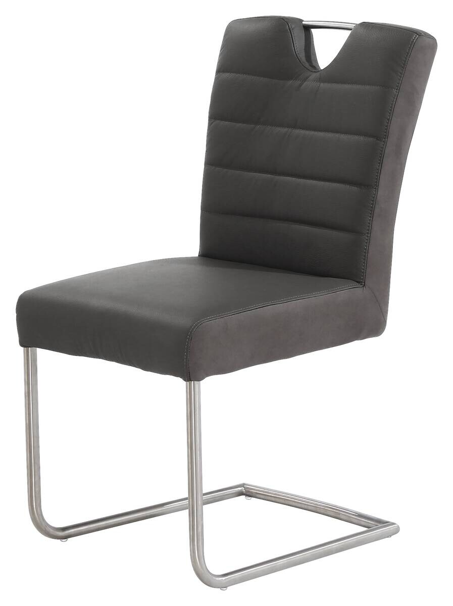 Schwingstuhl schwarz anthrazit Leder Stoff B/H/T: ca. 50x94x61 cm