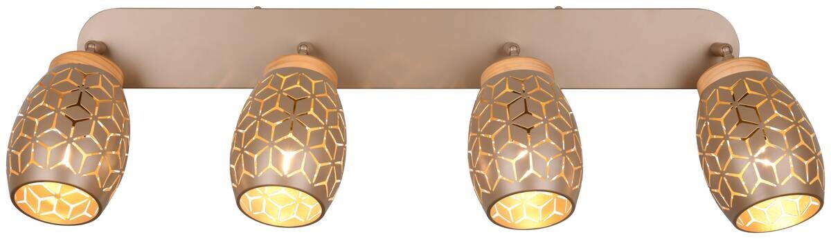 Reality Leuchten Spots Bidar kaffee gold Metall B/H/L: ca. 74x27x12 cm E14 4 Brennstellen