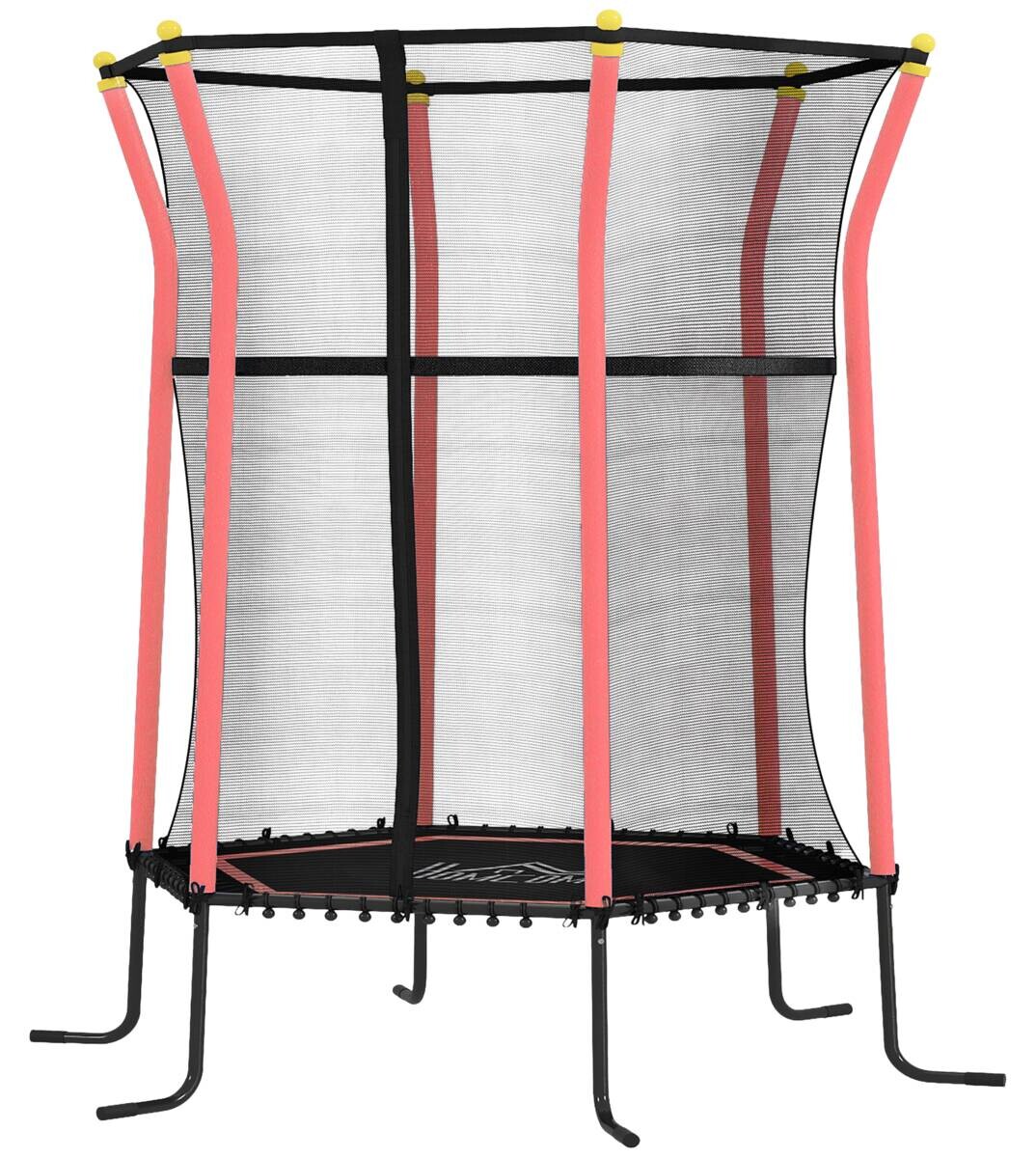 HOMCOM Kindertrampolin rot B/H/L: ca. 163,5x190x163,5 cm