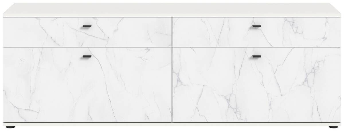 TV-Lowboard Stone weiß Marmoroptik B/H/T: ca. 180x62x41 cm